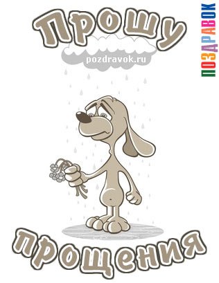 Открытки с прощением прикольные