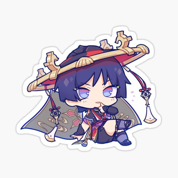 Скарамучча Чиби Стикеры
