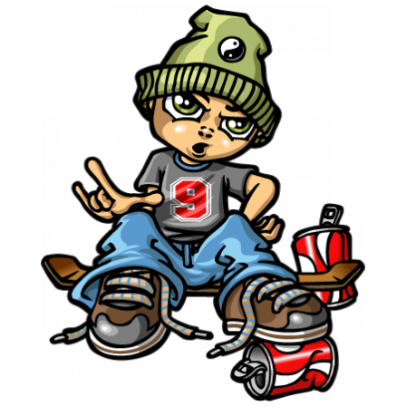 Живой стикер скейтер