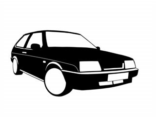 ВАЗ 2114 черная на белом фоне