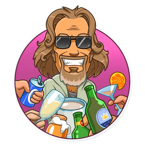 Стикер телеграм Лебовски