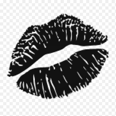 Отпечаток губ на черном фоне