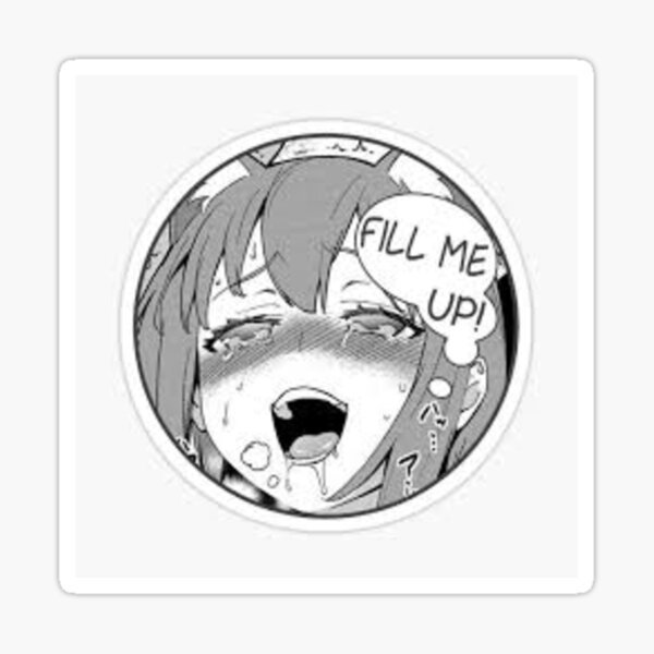 Ахегао наклейки черно белые