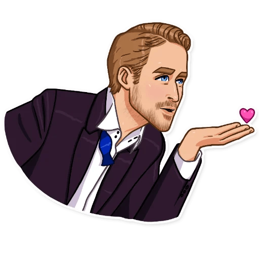 Телеграм стикер Райан Гослинг