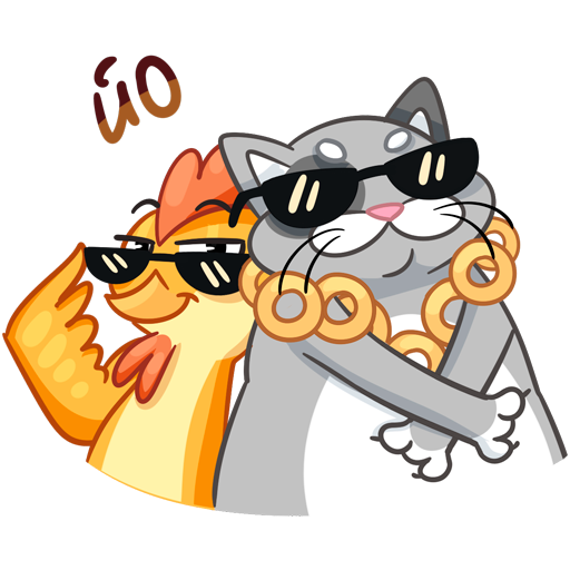 Стикер котик с блинами