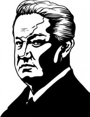 Портрет Ельцина чб