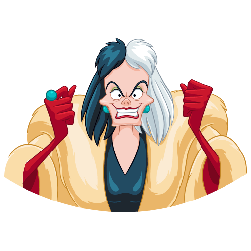 Круэлла де Виль стикер телеграмм