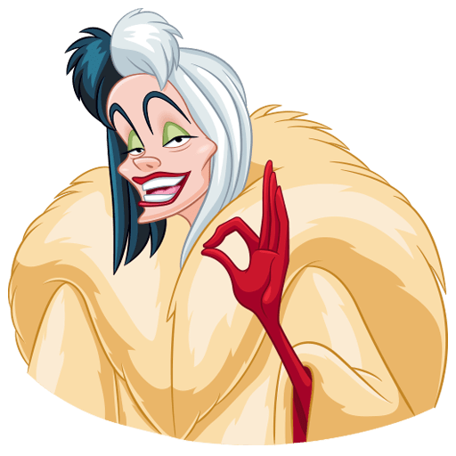 Стикеры Круэлла де Виль