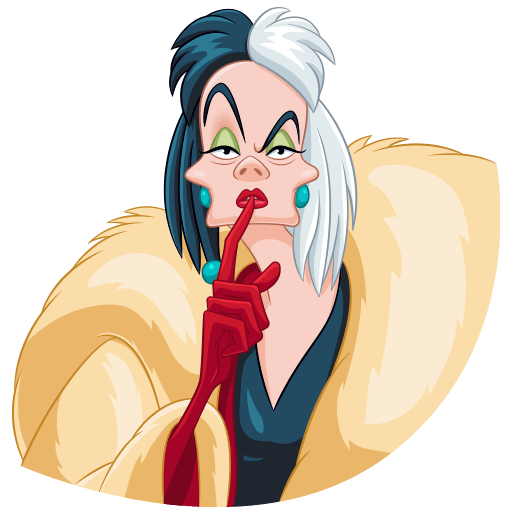 Круэлла де Виль стикер телеграмм