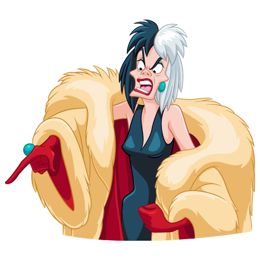 Стикеры Круэлла де Виль