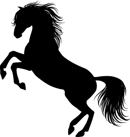 Силуэт бегущей лошади