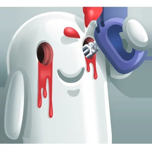 Смайлик с кровоточащими глазами