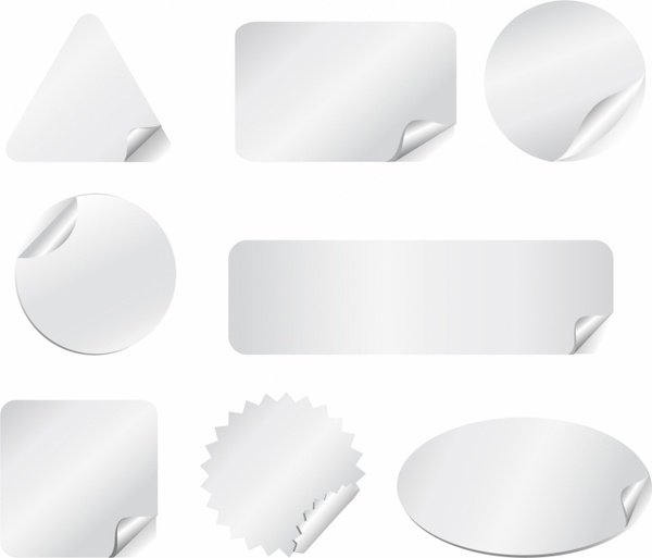 Наклейки белые пустые