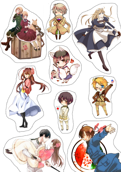 Хеталия аниме наклейки