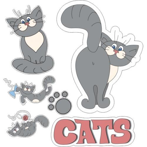 Наклейки котики