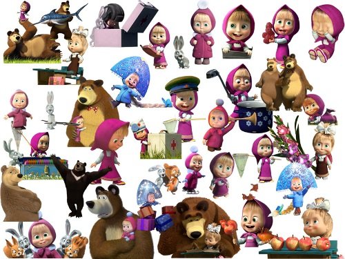 Маша и медведь персонажи в хорошем качестве