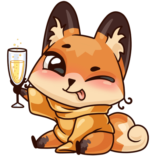 Стикеры с милыми лисичками