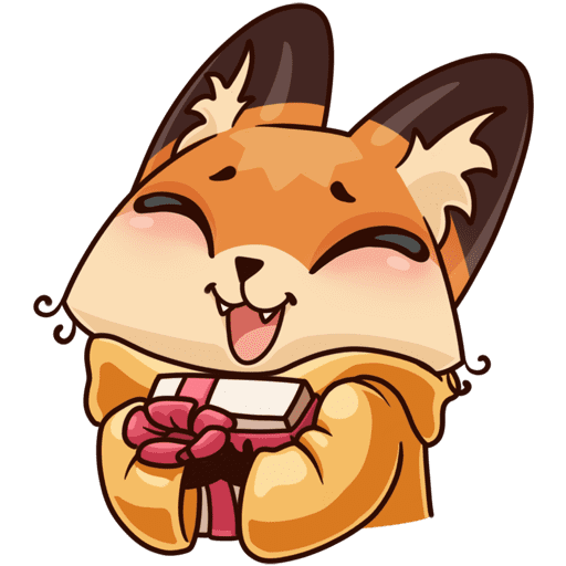 Лиса Луна Стикеры