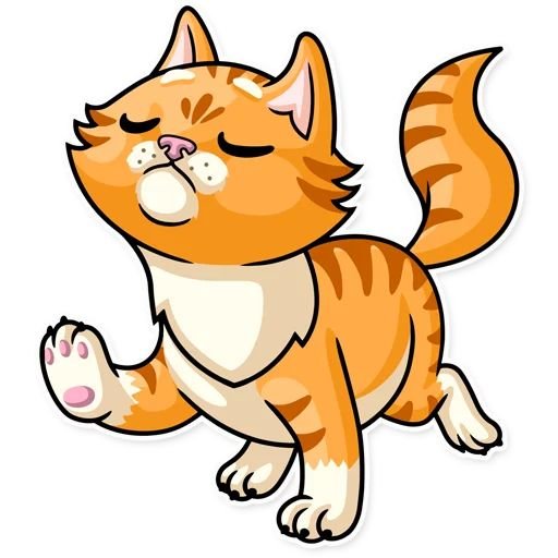 Рыжий котик стикер