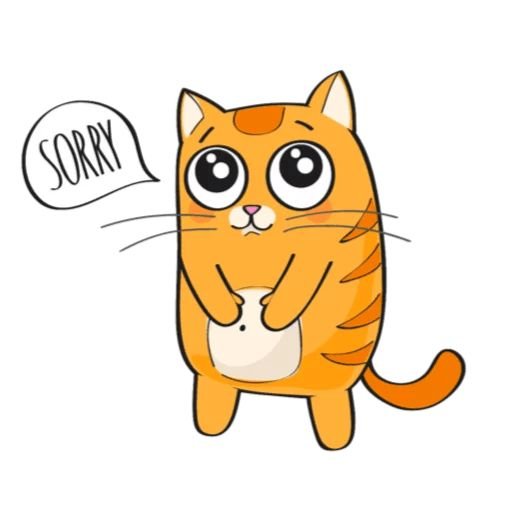 Рыжий котик стикер