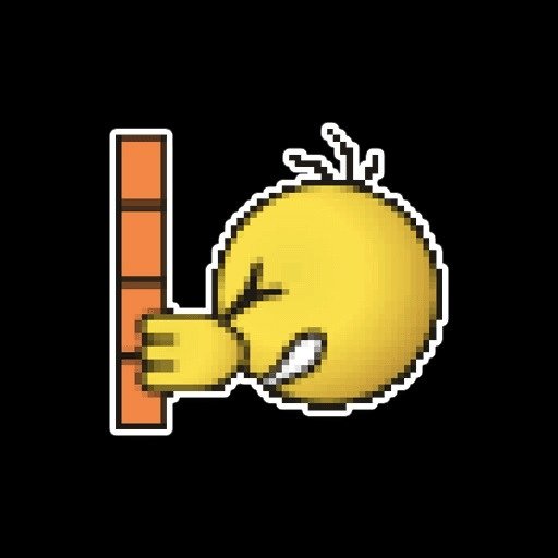 Смайлик головой об стену