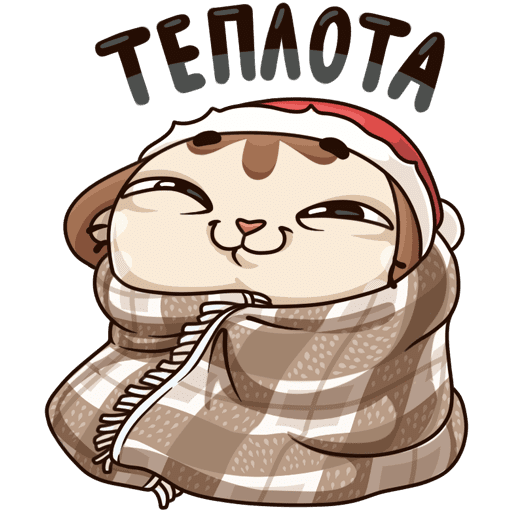 Зимний котик Стикеры