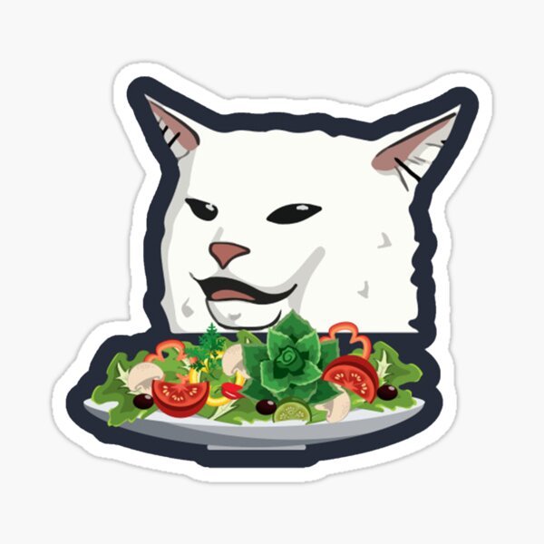 Кот с салатом