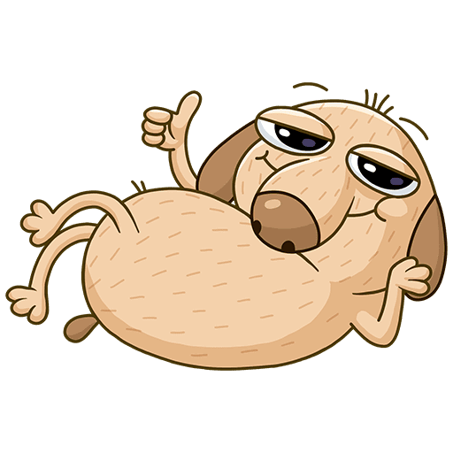 Стикер собака ВК Дигги