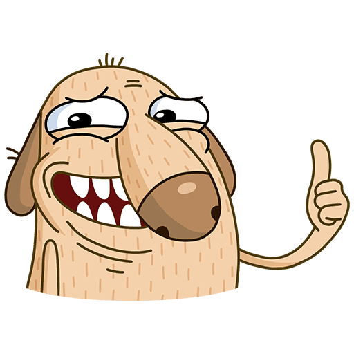 Стикер собака ВК Дигги