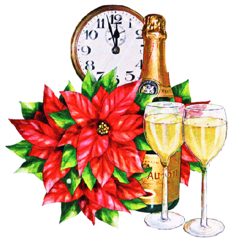 Иллюстрации новогоднее шампанское