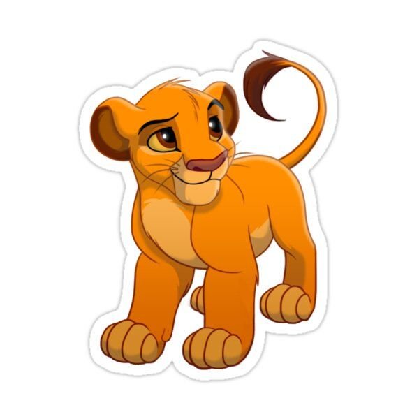 Симба с короной на белом фоне