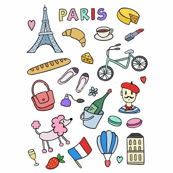 Стикеры в французском стиле