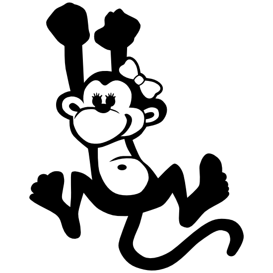 Мультяшная обезьяна на белом фоне