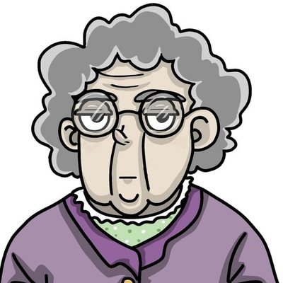 Стикер старушка