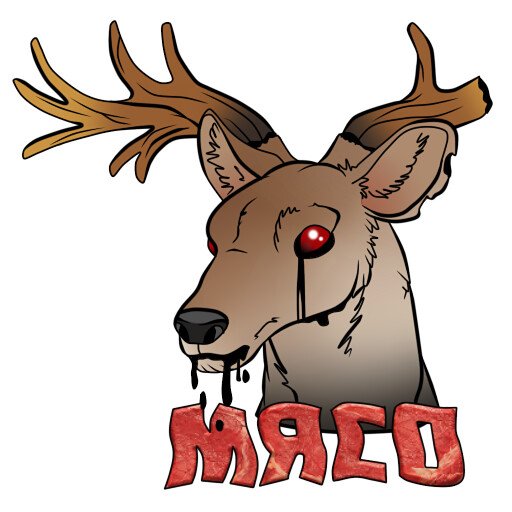 Белый олень на Красном фоне