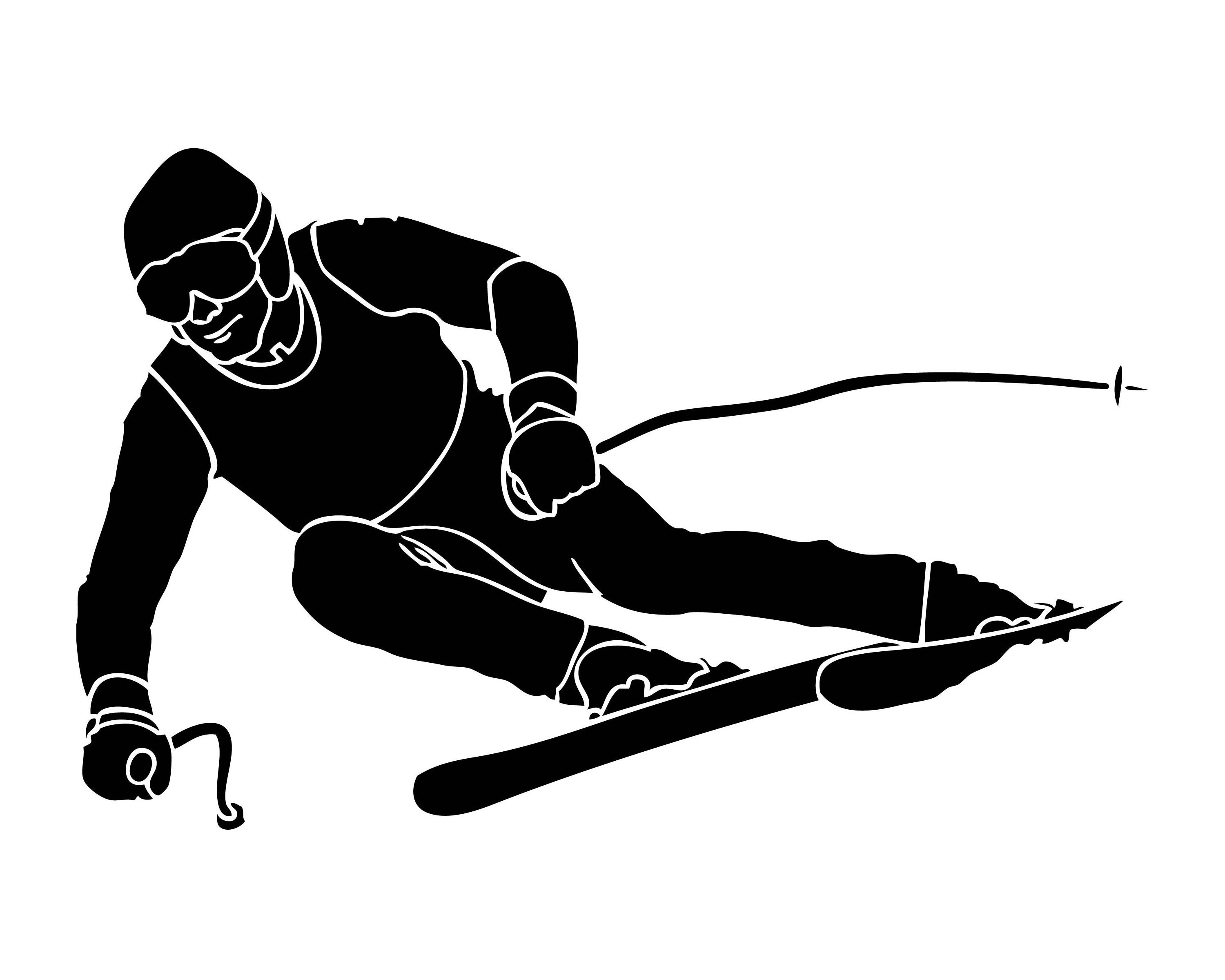 Силуэты лыжников и сноубордистов