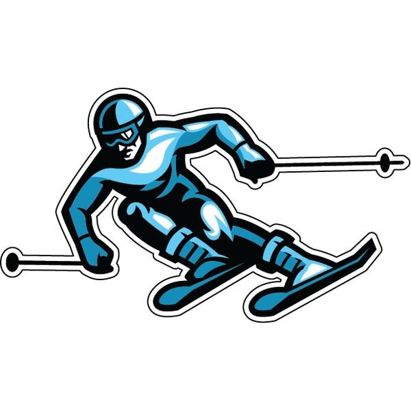 Наклейка на авто лыжник