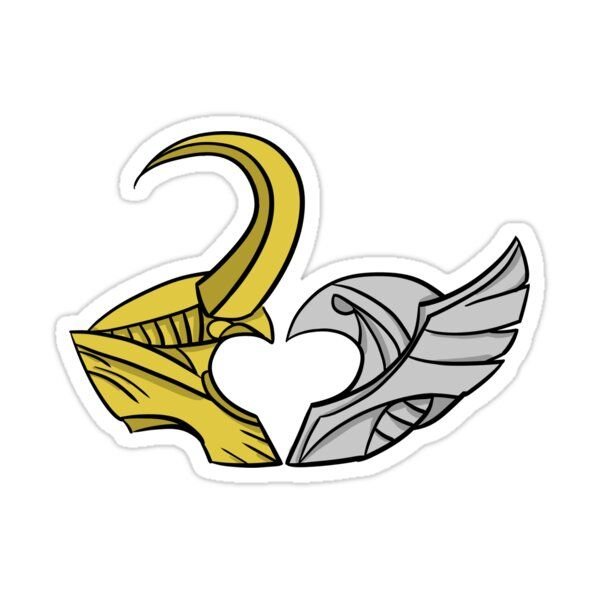 Шлем Локи стикер