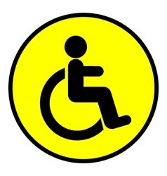 Желтая табличка для инвалидов