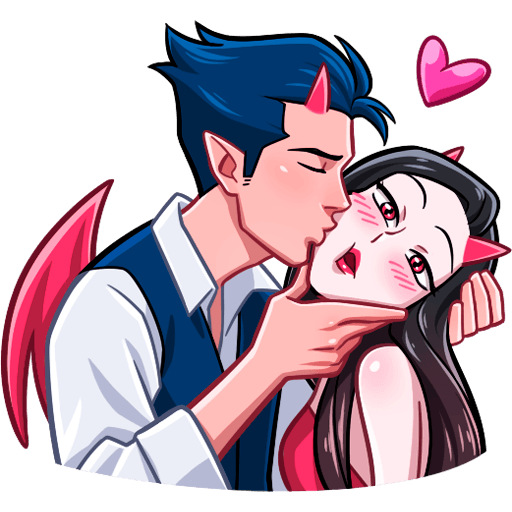 Дьявол и дьяволица Стикеры