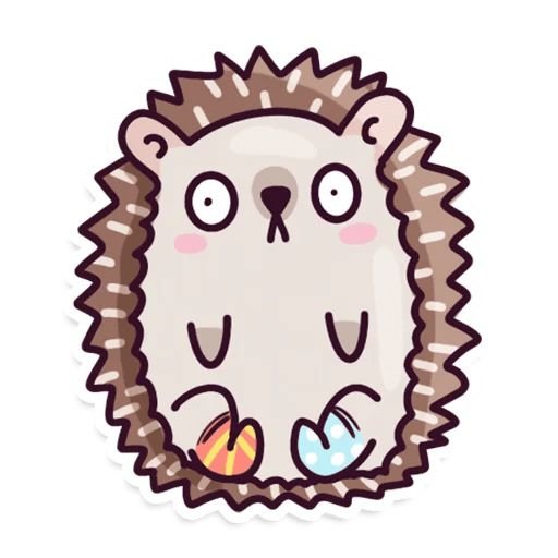 Ежик стикер на прозрачном фоне