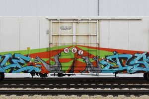 Граффити на поезде Ласточка