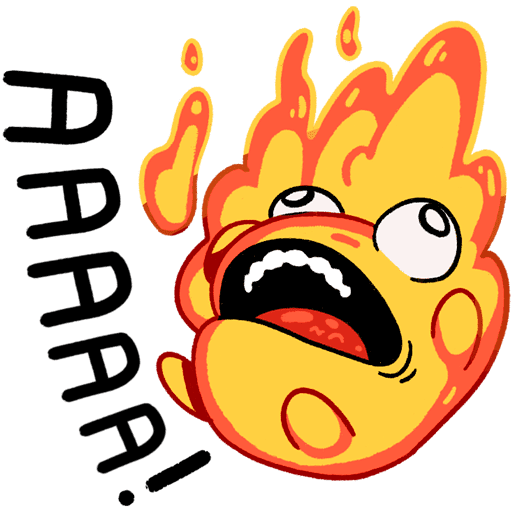 Весёлый огонь стикер