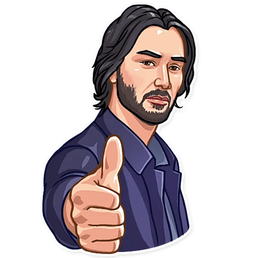 Стикер телеграм Киану Ривз