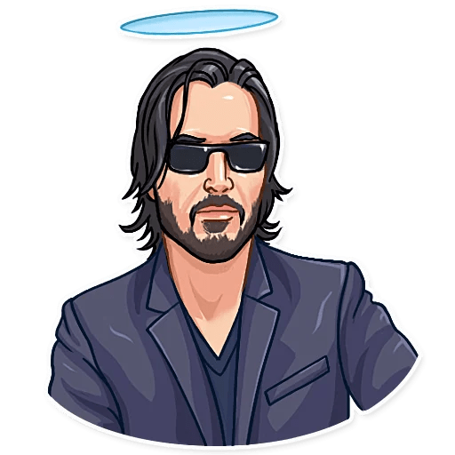 Стикер телеграм Киану Ривз