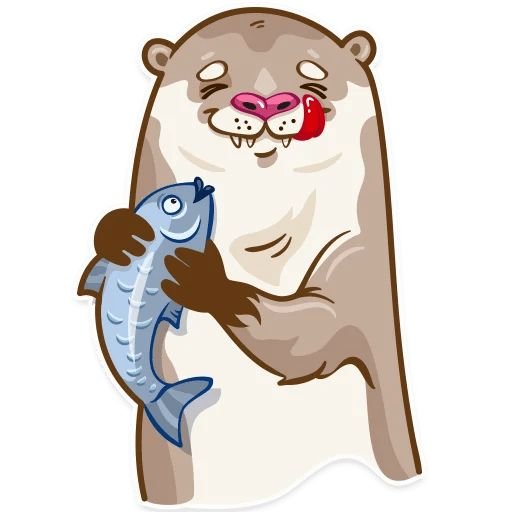 Наклейки с выдрами