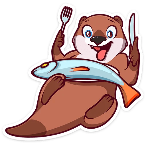 Выдра стикер
