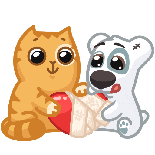 Спотти и персик Стикеры