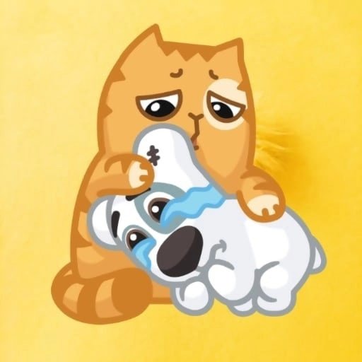 Спотти и персик Стикеры