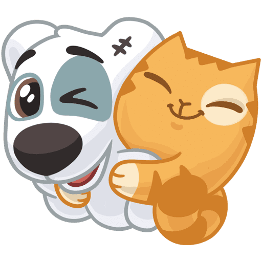 Спотти и персик Стикеры